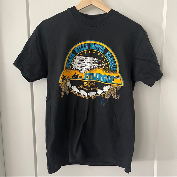 Vintage Rare Made in USA 1990 Sturgis Tee Black S - Picture 2 of 4